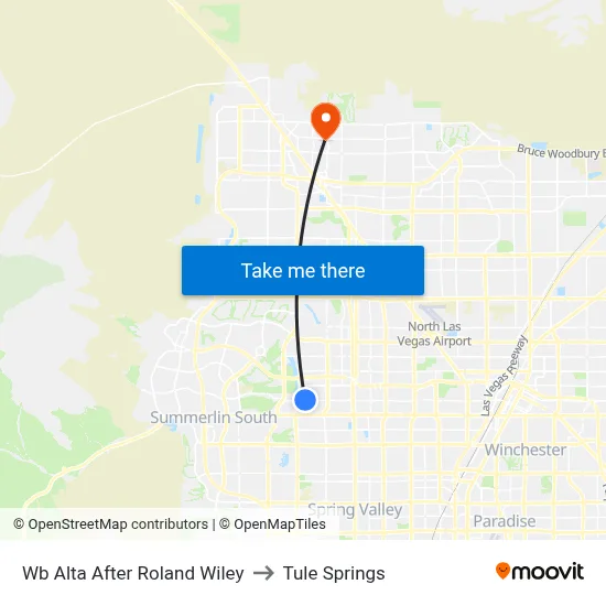 Wb Alta After Roland Wiley to Tule Springs map