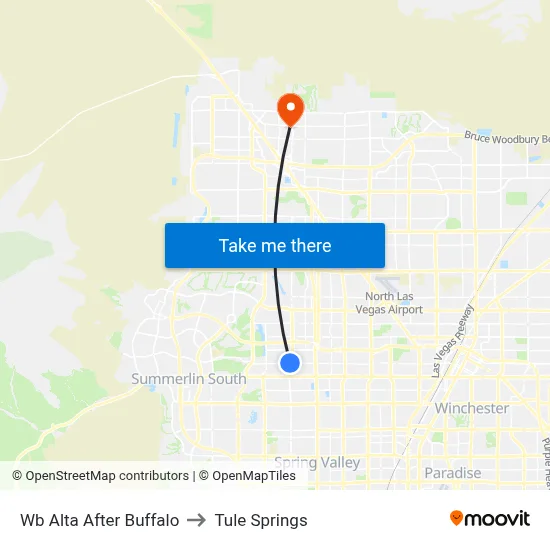 Wb Alta After Buffalo to Tule Springs map