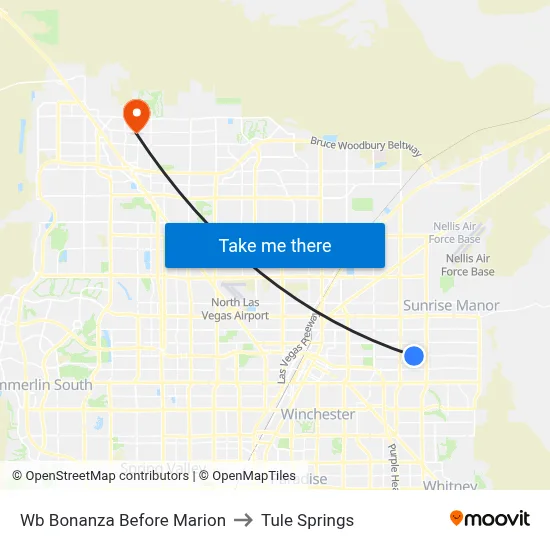 Wb Bonanza Before Marion to Tule Springs map