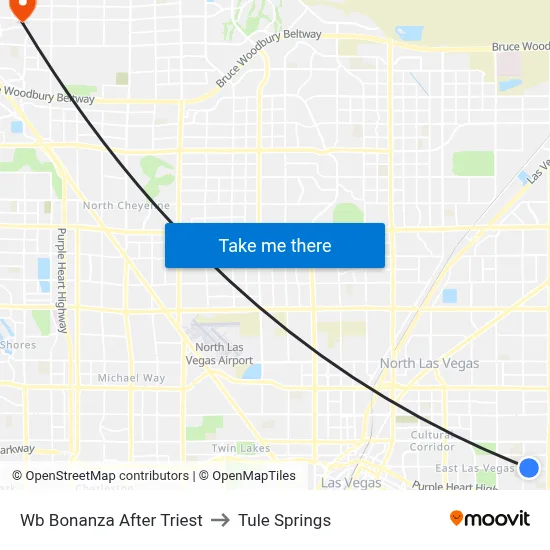 Wb Bonanza After Triest to Tule Springs map