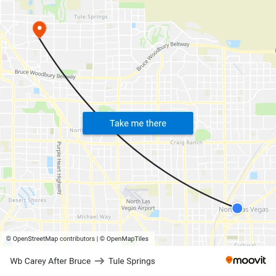 Wb Carey After Bruce to Tule Springs map