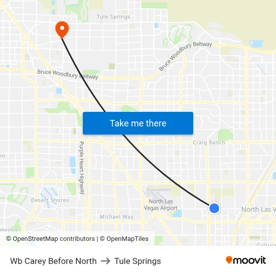 Wb Carey Before North to Tule Springs map