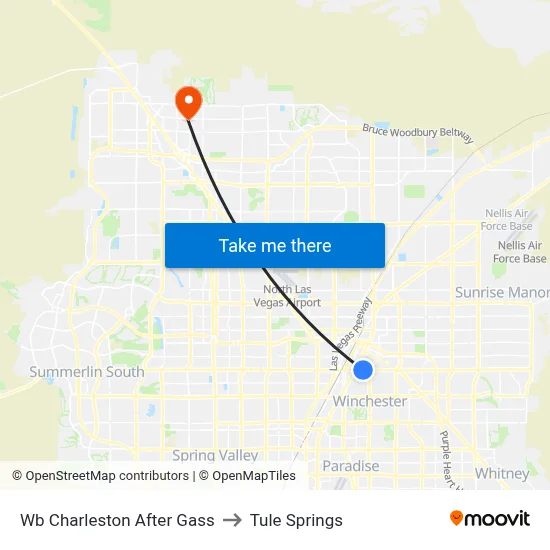 Wb Charleston After Gass to Tule Springs map