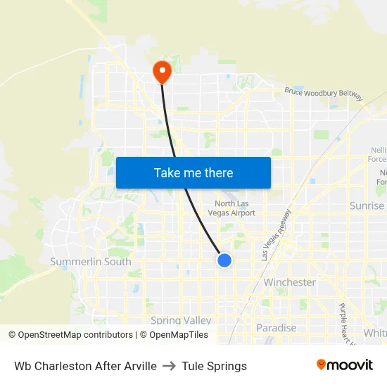 Wb Charleston After Arville to Tule Springs map
