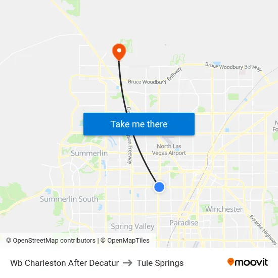 Wb Charleston After Decatur to Tule Springs map