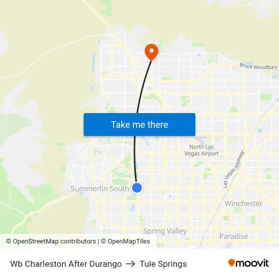 Wb Charleston After Durango to Tule Springs map