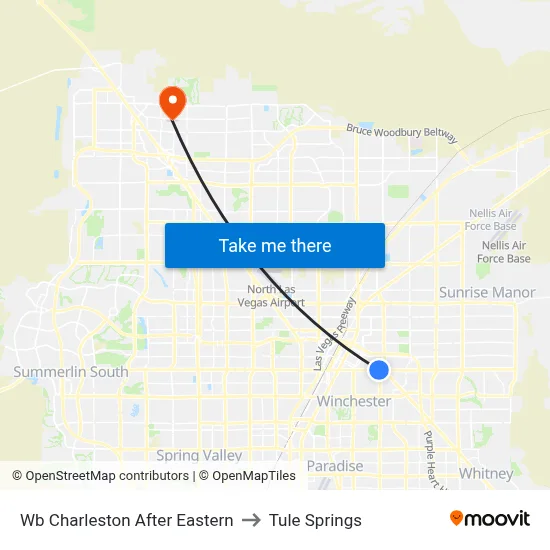 Wb Charleston After Eastern to Tule Springs map