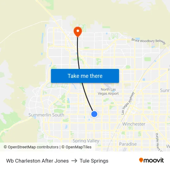 Wb Charleston After Jones to Tule Springs map