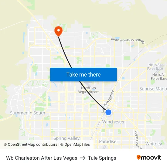 Wb Charleston After Las Vegas to Tule Springs map