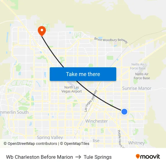 Wb Charleston Before Marion to Tule Springs map