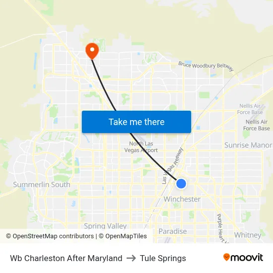 Wb Charleston After Maryland to Tule Springs map