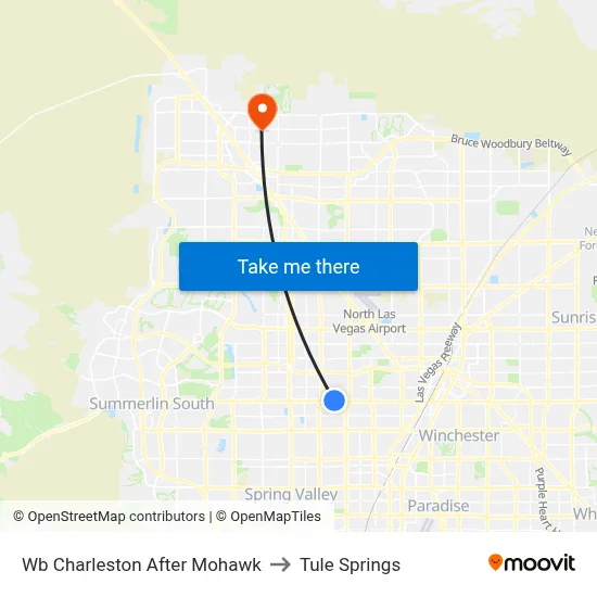 Wb Charleston After Mohawk to Tule Springs map