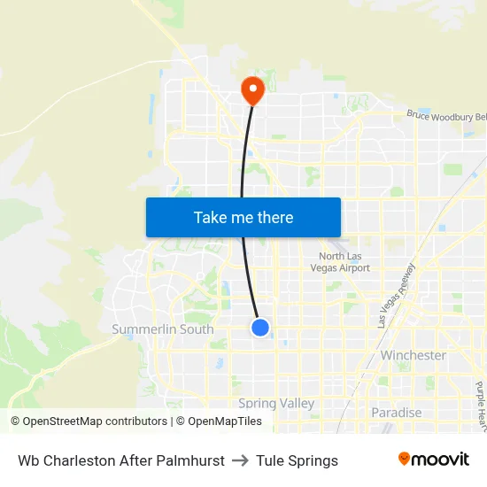 Wb Charleston After Palmhurst to Tule Springs map