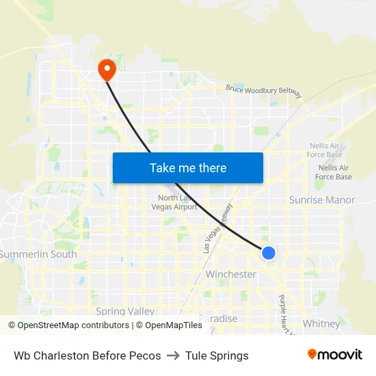 Wb Charleston Before Pecos to Tule Springs map