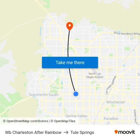Wb Charleston After Rainbow to Tule Springs map