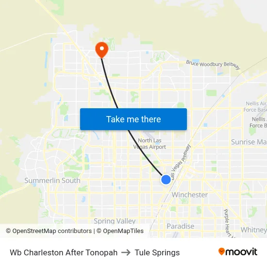 Wb Charleston After Tonopah to Tule Springs map