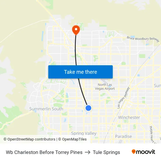 Wb Charleston Before Torrey Pines to Tule Springs map