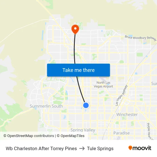 Wb Charleston After Torrey Pines to Tule Springs map