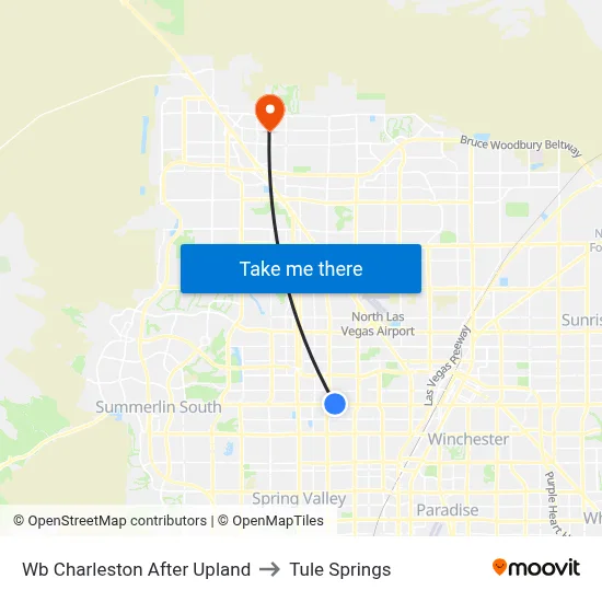 Wb Charleston After Upland to Tule Springs map
