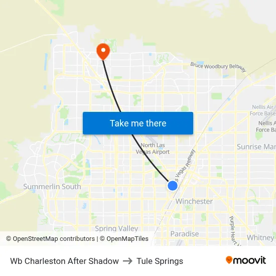 Wb Charleston After Shadow to Tule Springs map