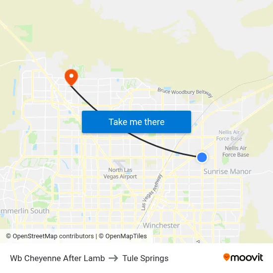 Wb Cheyenne After Lamb to Tule Springs map