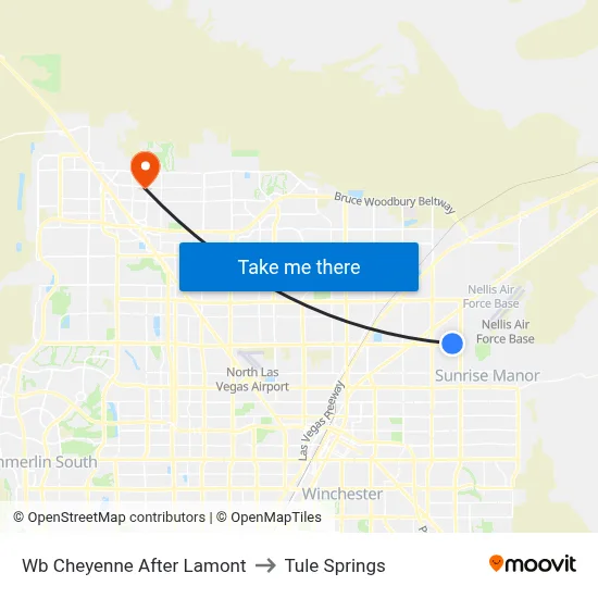 Wb Cheyenne After Lamont to Tule Springs map