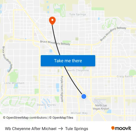 Wb Cheyenne After Michael to Tule Springs map