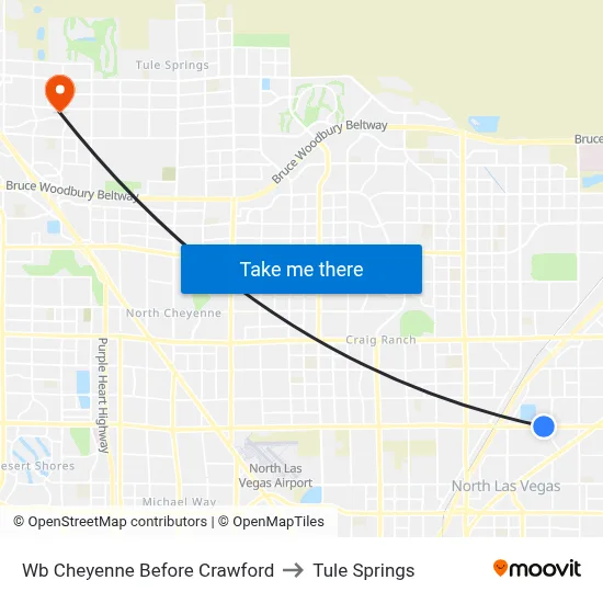 Wb Cheyenne Before Crawford to Tule Springs map