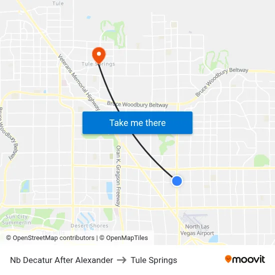 Nb Decatur After Alexander to Tule Springs map