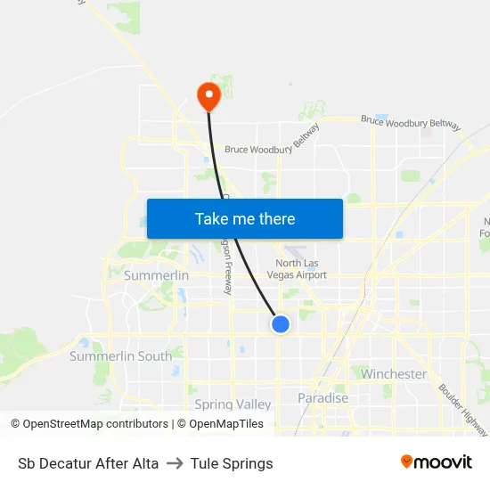 Sb Decatur After Alta to Tule Springs map