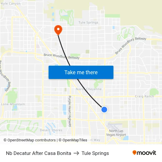 Nb Decatur After Casa Bonita to Tule Springs map
