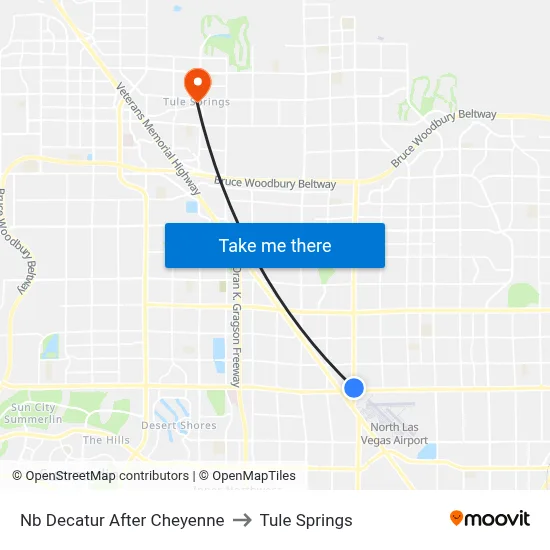 Nb Decatur After Cheyenne to Tule Springs map