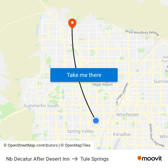 Nb Decatur After Desert Inn to Tule Springs map