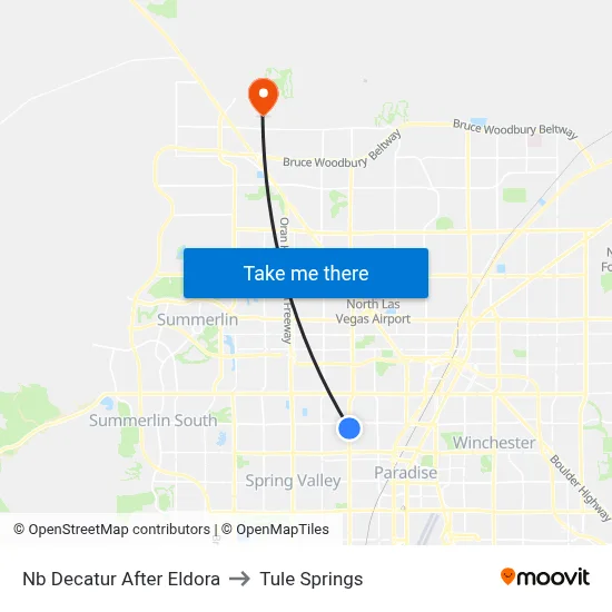 Nb Decatur After Eldora to Tule Springs map