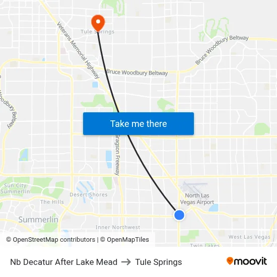 Nb Decatur After Lake Mead to Tule Springs map
