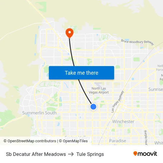 Sb Decatur After Meadows to Tule Springs map