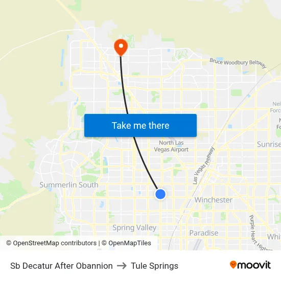 Sb Decatur After Obannion to Tule Springs map