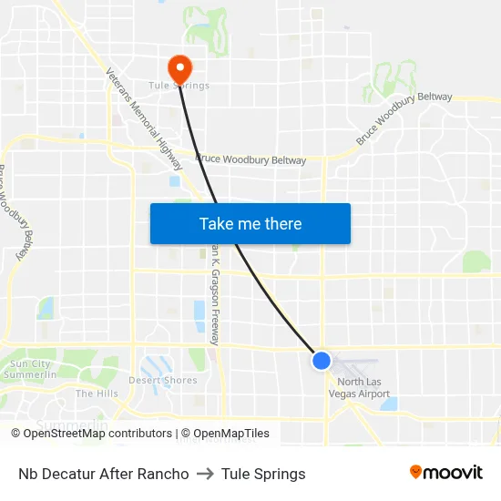 Nb Decatur After Rancho to Tule Springs map
