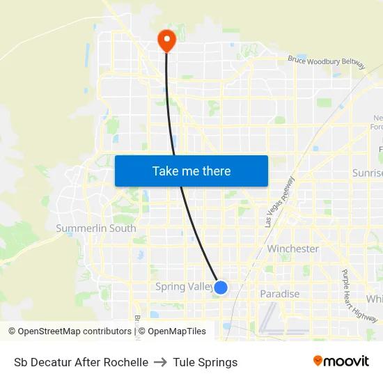 Sb Decatur After Rochelle to Tule Springs map