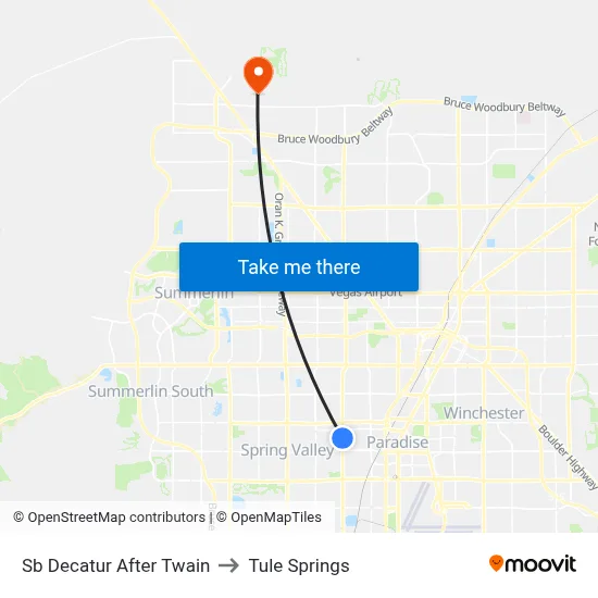 Sb Decatur After Twain to Tule Springs map