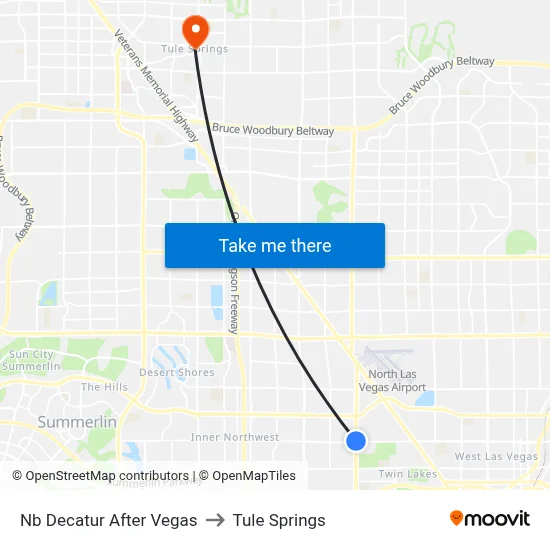 Nb Decatur After Vegas to Tule Springs map