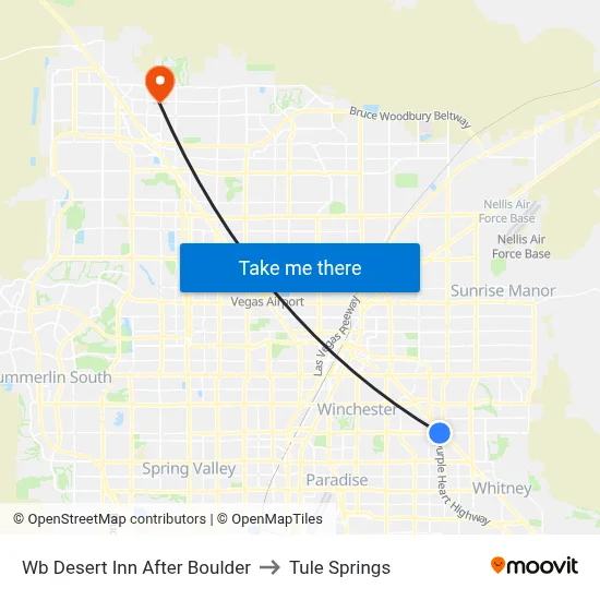 Wb Desert Inn After Boulder to Tule Springs map
