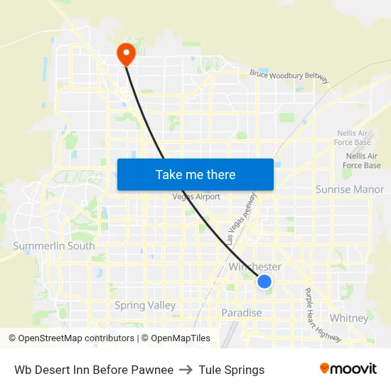 Wb Desert Inn Before Pawnee to Tule Springs map