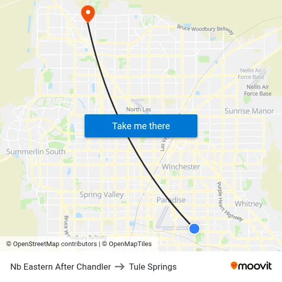 Nb Eastern After Chandler to Tule Springs map