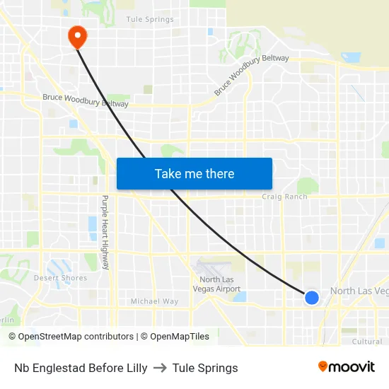 Nb Englestad Before Lilly to Tule Springs map