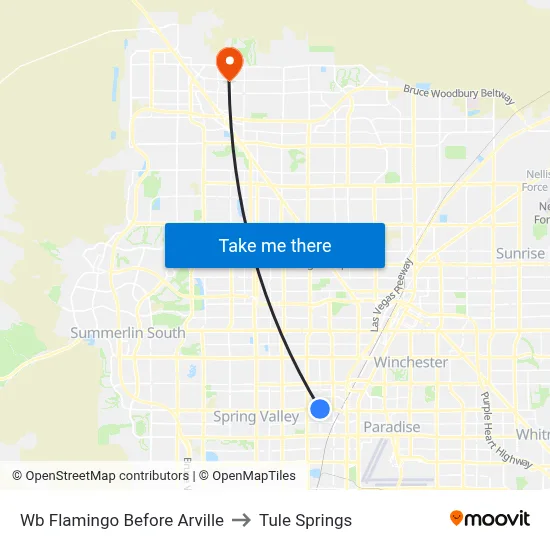 Wb Flamingo Before Arville to Tule Springs map