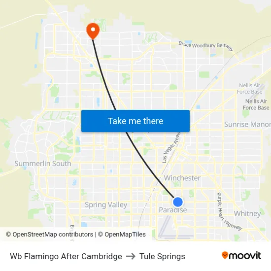 Wb Flamingo After Cambridge to Tule Springs map