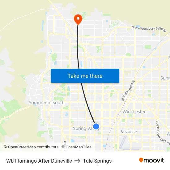 Wb Flamingo After Duneville to Tule Springs map