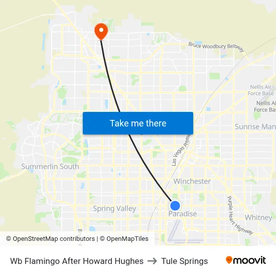 Wb Flamingo After Howard Hughes to Tule Springs map