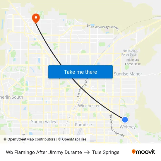 Wb Flamingo After Jimmy Durante to Tule Springs map